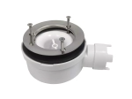 Bonde extra-plate horizontale, Hauteur : 5 cm, Sortie horizontale Ø 40 mm, pour receveur de douche de type italienne, siphoïde avec perçage Ø 90.